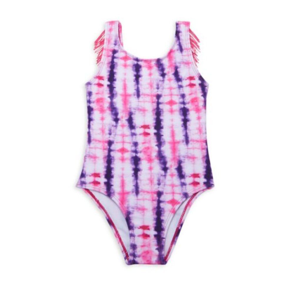 Andy and Evan purple tie dye fringe swimsuit girls size 6 NWT